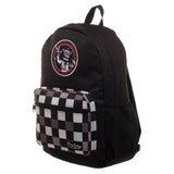 FNAF Black with Checkered Print Backpack, Freddy Fazbear Camera Snapshot Logo, Black Five Nights at Freddy’s - QKYPD