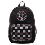 FNAF Black with Checkered Print Backpack, Freddy Fazbear Camera Snapshot Logo, Black Five Nights at Freddy’s - QKYPD