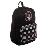 FNAF Black with Checkered Print Backpack, Freddy Fazbear Camera Snapshot Logo, Black Five Nights at Freddy’s - QKYPD